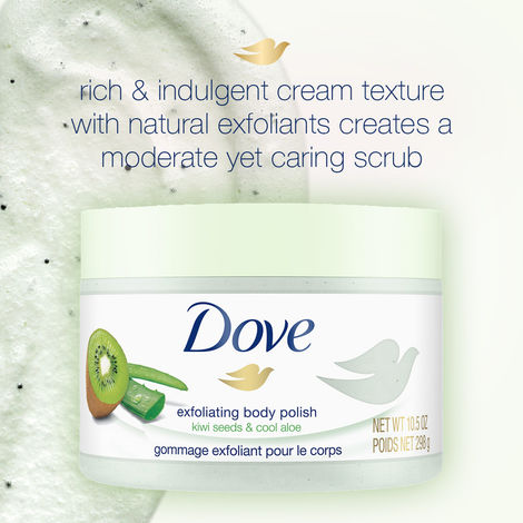 Dove Exfoliating Body Polish Scrub, Kiwi Seeds and Aloe Vera Scent