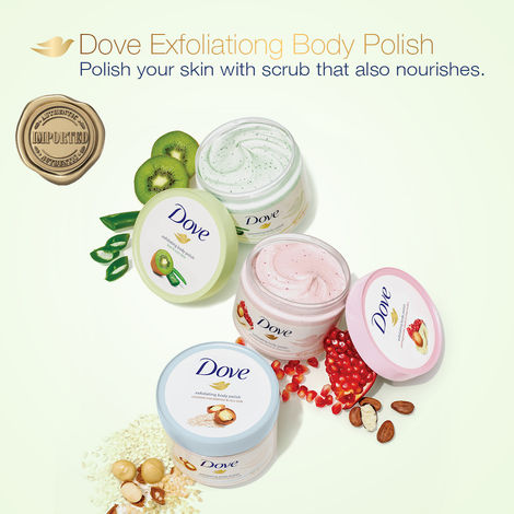 Dove Exfoliating Body Polish Scrub, Kiwi Seeds and Aloe Vera Scent