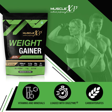 MuscleXP Weight Gainer With 25 Vitamins and Minerals, Digestive