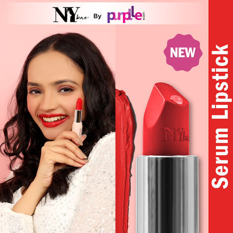 NY Bae Runway Serum Lipstick - Red Rush 12 (4.2 g) | Red | Highly Pigmented | Vitamin E & Fruit Oils | Lightweight | Non-Drying