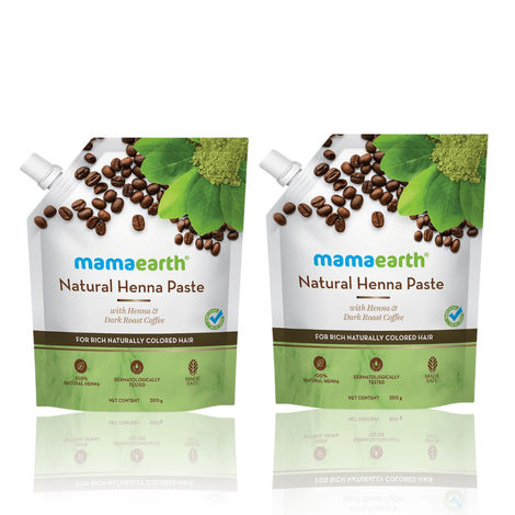 Mamaearth Natural Henna Paste with Henna & Dark Roasted Coffee for Rich Naturally Colored Hair - 200 g