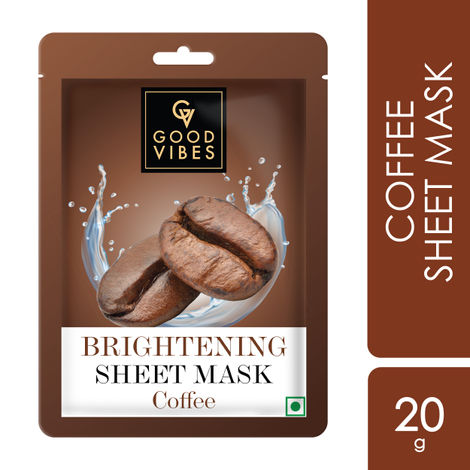 Good Vibes Coffee Brightening Sheet Mask | Nourishing, Softening | Vegan, No Parabens, No Sulphates, No Mineral, No Animal Testing (20 g)