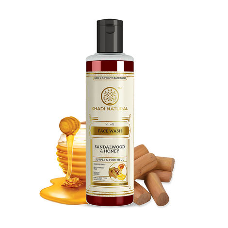Khadi Natural Sandalwood & Honey Face Wash|Prevents Acnes & Pimples - (210 ml)