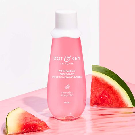 Dot & Key Watermelon SuperGlow Pore Tightening Toner with Cucumber & Glycolic | For Oily, Dull & Uneven Skin Tone | 150 ml