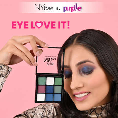 NY Bae Eye Love Eyeshadow Palette - Bold Bae 07 (9 g) | Blue, Green, White | Bright Shades | Matte, Shimmer & Glitter | Long Lasting | Blendable