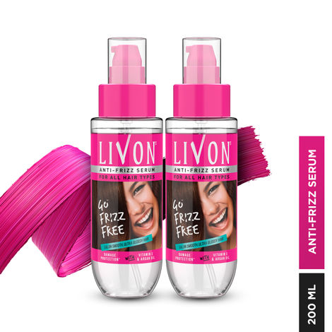 Livon Hair Serum for Women & Men, All Hair Types for Smooth, Frizz free & Glossy Hair, 200 ml