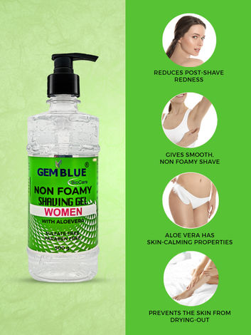 Gemblue Biocare Non Foamy Shaving Gel for women with Aloevera , 500gm