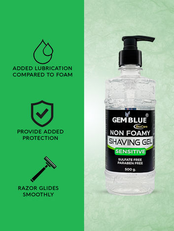 Gemblue Biocare Sensitive Non Foamy Shaving Gel for Men , 500gm