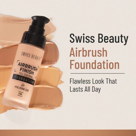 Swiss Beauty High Performance Foundation | Water-Resistant | Medium to  Buildable Coverage | Lightweight | Easy to Blend | With Vitamin C 