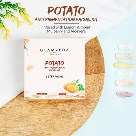 Glamveda Potato Anti Pigmentation Facial Kit | 6 Steps facial | 120 gm
