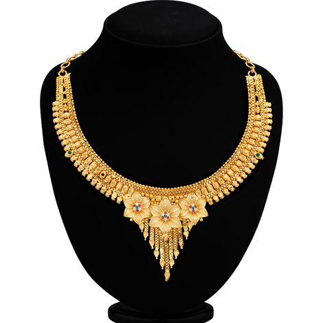 Sukkhi Classy 24 Carat Gold Plated Choker Necklace Set for Women