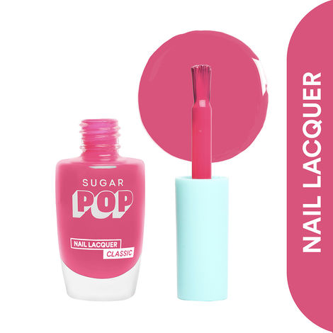 SUGAR POP Nail Lacquer - 26 Pink Perfection (Neon Base Pink) – 10 ml -Dries in 45 seconds l Quick-Drying, Chip-Resistant, Long Lasting l Glossy High Shine Nail Enamel / Polish for Women