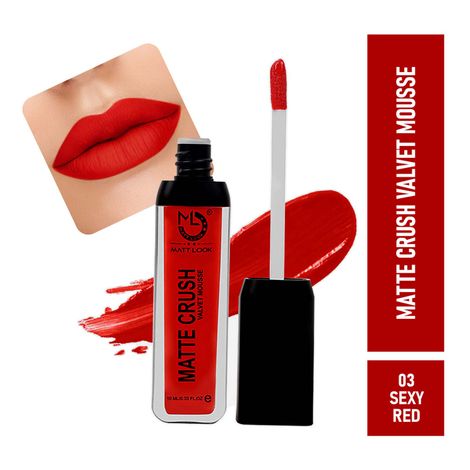 Matt look Matte Crush Velvet Mousse Lipstick, Sexy Red (10ml)