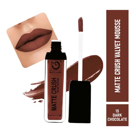 Matt look Matte Crush Velvet Mousse Lipstick, Dark Chocolate (10ml)