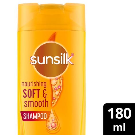 Sunsilk Nourishing Soft & Smooth Shampoo With Egg Protein, Almond Oil & Vitamin C For 2X Smoother and Softer Hair, 180 ml