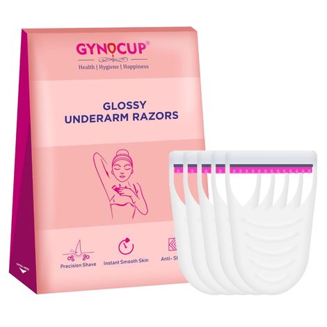 Gynocup Underarm Hair Remove Razor|Easy to use|No Cut Safe & Comfortable Shaving|Water Resist (Pack of 5)