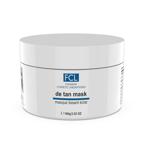 Fixderma Cosmetic Laboratories De Tan Mask For Tanning & Dark Skin, Cleans Pores, Removes Blackheads, Improves Skin Tone & Texture, Suits Oily & Acne Prone Skin, Non- Comedogenic, Paraben Free- 100gm