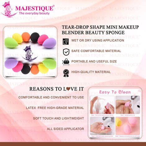 Sibba Make-up-Schwamm Set – 6 Stück, Latexfrei, Mini Größe 4x3x0,7 Cm, Für Foundation, Concealer & Lidschatten, Mit Fingerhalter