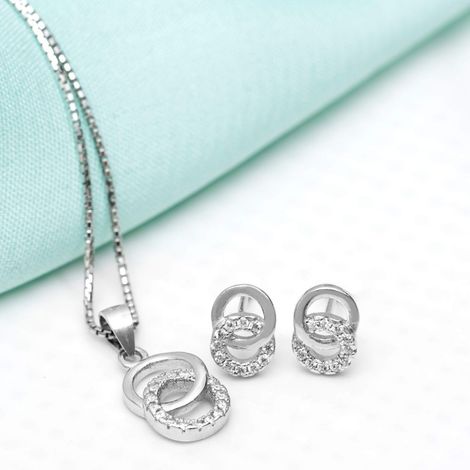 Zavya 925 Sterling Silver Jewellery Set With Certificate of