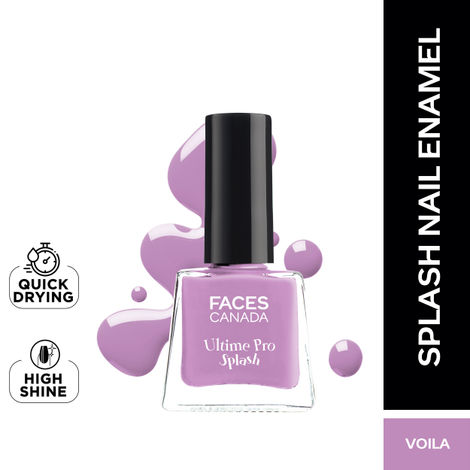 FACES CANADA Ultime Pro Splash Mini Nail Enamel - Viola 41 (5ml) | Quick Drying | Glossy Finish | Long Lasting | No Chip Formula | High Shine Nail Polish For Women | No Harmful Chemicals