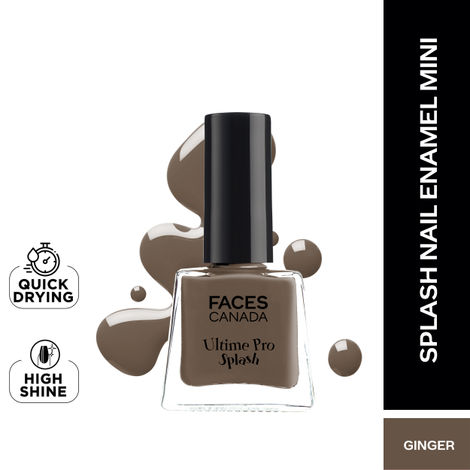 FACES CANADA Ultime Pro Splash Mini Nail Enamel - Ginger 37 (5ml) | Quick Drying | Glossy Finish | Long Lasting | No Chip Formula | High Shine Nail Polish For Women | No Harmful Chemicals