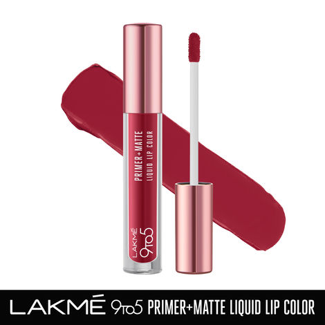 Lakme 9to5 Primer + Matte Liquid Lip Color MP3 Dusty Rose - 4.2ml