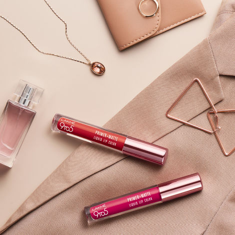 Lakme 9to5 Primer + Matte Liquid Lip Color MM1 Edgy Mauve - 4.2ml