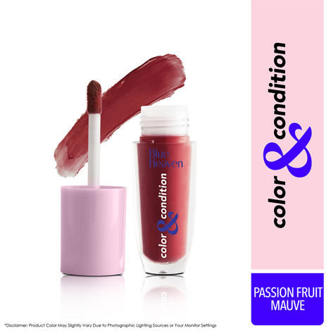 Blue Heaven Color & Condition tinted lip oil for women, lip gloss infused with Cranberry, Raspberry & Hazelnut oil, Hydrating & Softening - Passion Fruit Mauve, 4.2ml
