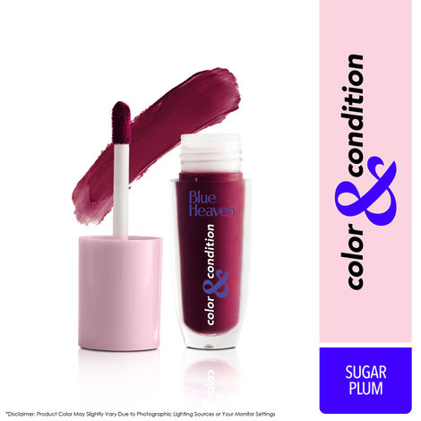 Blue Heaven Color & Condition tinted lip oil for women, lip gloss infused with Cranberry, Raspberry & Hazelnut oil, Hydrating & Softening - Sugar Plum, 4.2ml