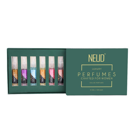 NEUD Luxury Perfumes for Women - 1 Pack (6 Vials x 10ml Each)