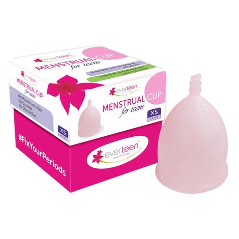 everteen XS Menstrual Cup for Periods in Beginners Teens Girls |Odor-Free, Rash-Free, No Leakage| 12-Hour Protection | Reusable For Up To 10 Years | Medical-Grade Silicone | Free Pouch | Sanitary Cup for Feminine Hygiene - 1 Pack