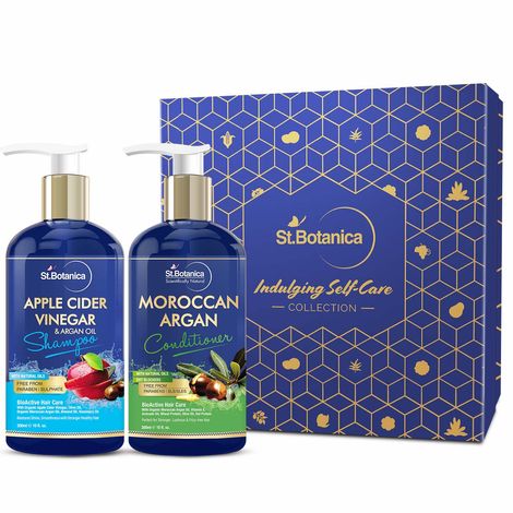 St.Botanica Apple Cider Vinegar & Argan Oil Hair Shampoo + St.Botanica Moroccan Argan Hair Conditioner (Each 300 ml)