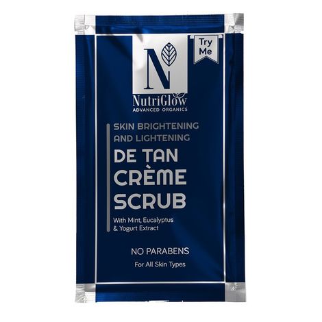 NutriGlow Advanced Organics De Tan Creme Scrub For Skin Lightening, 10 ml