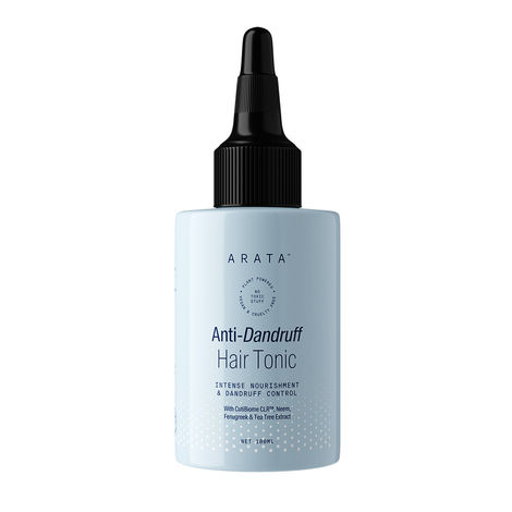 Arata Anti-Dandruff Hair Tonic | For All Hair Types | With Neem, Fenugreek, Tea Tree Oil | Treats Dry, Itchy Flaky Scalp And Fights Dandruff 100ml