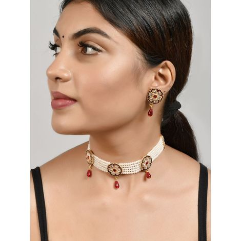 White pearl choker necklace cheap