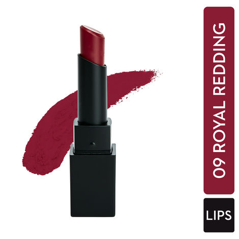 SUGAR Cosmetics - Nothing Else Matter - Longwear Matte Lipstick - 09 Royal Redding (Dark Red) - 3.2 gms - Water-Resistant, Premium Matte Lipstick, Paraben Free