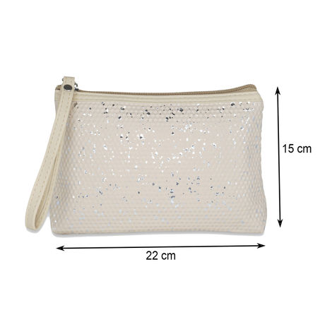 Buy NFI Essentials Pu Reflective Makeup Pouch for Women Stylish Pouch for  Makeup Accessories Organiser Online