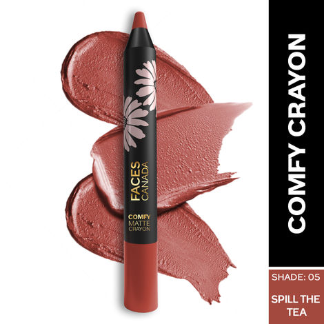 Faces Canada Comfy Matte Crayon I Creamy Matte I Chamomile & Shea Butter I Alcohol-free I Spill the tea 05 2.8g