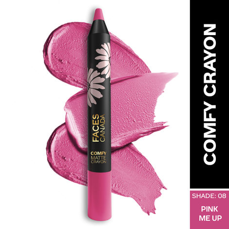 Faces Canada Comfy Matte Crayon I Creamy Matte I Chamomile & Shea Butter I Alcohol-free I Pink me up 08 2.8g