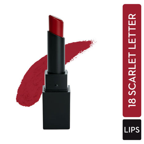 SUGAR Cosmetics - Nothing Else Matter - Longwear Matte Lipstick - 18 Scarlet Letter (Pure Red) - 3.2 gms - Water-Resistant, Premium Matte Lipstick, Paraben Free