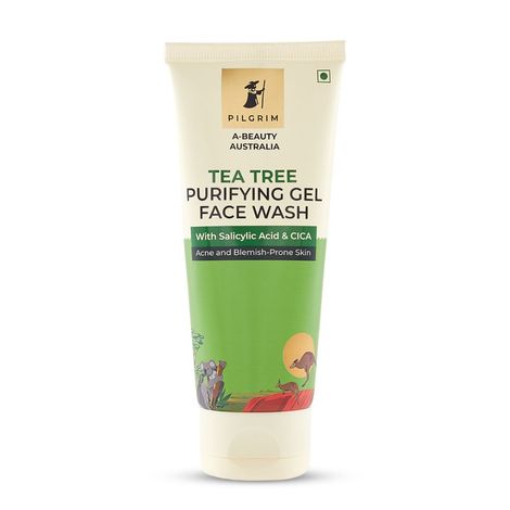 Pilgrim Tea Tree Purifying Gel Face Wash With Salicylic Acid & CICA For Oily Skin, Acne And Blemish Prone Skin| Women & Me, (100 ml)