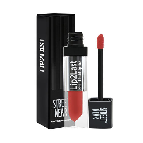 STREET WEAR® Lip2Last -Fleek Rust (Red) - 5 ml -Matte Liquid Lipstick, Transferproof, Smudgeproof, Mask Friendly, Non-Drying Formula, Full Coverage, Professional Grade Pigments, Featherweight Formulation, Enriched With Vitamin E - Lasts AM To PM!