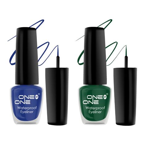 ONE on ONE 24 Hrs Long Lasting & Waterproof Eyeliner, Set of 2 Metallic Green and Metallic Blue