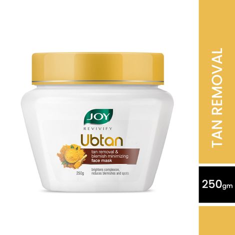 Joy Revivify Ubtan Face Mask | Tan Removal & Blemish Minimising Face Mask | With Saffron, Turmeric, Chickpea, Sandalwood & Almond Oil | Skin Brightening Ubtan Face Mask | 250 g