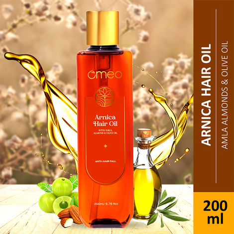 Omeo Pure and Natural Arnica Jaborandi Hair Oil, 100% Herbal Extract, Reduces Hair Fall, Promotes Hair Growth and Strong Hair- For Male and Female, 200ml