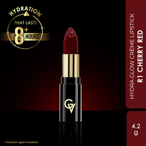 Good Vibes HydraGlow Crème Lipstick | Avocado Oil & Vitamin E | Cherry Red (R1) - 4.2g