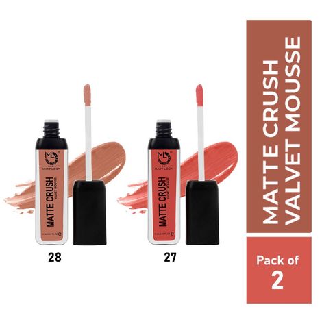 Matt look Matte Crush Velvet Mousse Lipstick, Naked & Walnut Peach, PO2 (20ml)