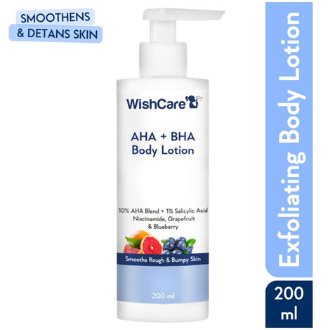 WishCare AHA + BHA Body Lotion -10% AHA + 1% Salicylic Acid- Niacinamide, Grapefruit & Blueberry