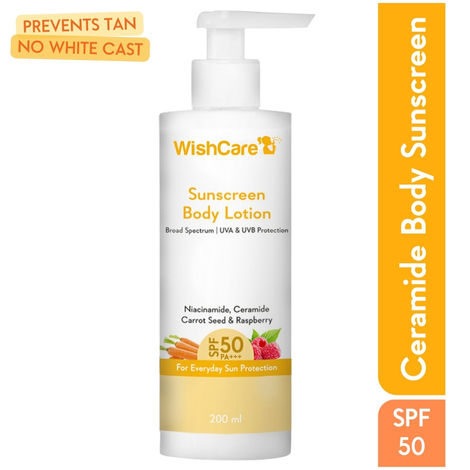 WishCare SPF50 Sunscreen Body Lotion - Broad Spectrum UVA & UVB Protection-For Everyday Sun Protection