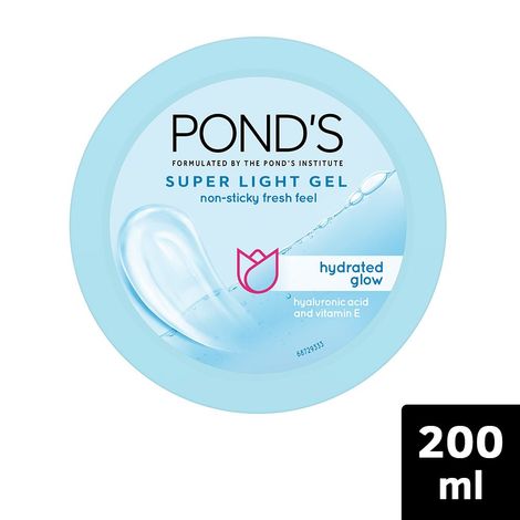 Ponds Super Light Gel Non - Sticky Fresh Feel Moisturiser With Hyaluronic Acid + Vitamin E (200 ml)